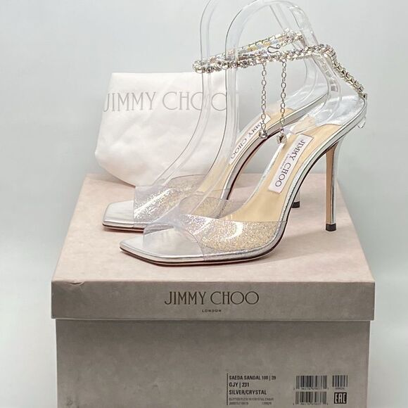 Jimmy Choo Saeda 100 Embellished High Heel Sandals size 39 - Picture 13 of 15